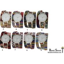 Wholesale Lot Of 10 Tribal Leather Wrap Watches 2938