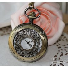 Wholesale - Retro Bronze Alloy Pocket Watch Big Size Pointer Quartz