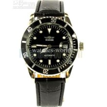 Winner Automatic Men's Watch Black Dial Back Perspective Sports Fash