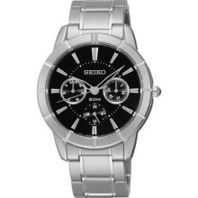 Women Seiko SKY715 Stainless Steel Case and Bracelet Black Dial ...