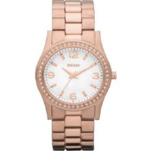 Women's dkny crystallized mother of pearl dial watch ny8336