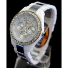 Womens Fossil Stella Swarovski Watch $105 Es2803+ Original Box