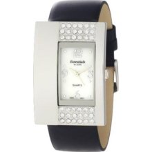 Womens Leather Crystal Bezel Essentials By A.b.s. Watch