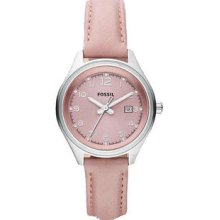 Women's Pink Mini Flight Leather Band Watch