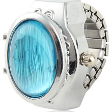 Women's Shinning Alloy Analog Quartz Ring Watch (Blue)