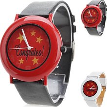 Women's Stars Style PU Analog Quartz Wrist Watch (Assorted Colors)