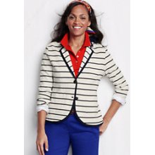 Women's Tall Striped Double Knit Jacket - Lands' End