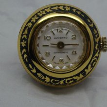 WORKING Vintage LUCERNO Swiss Made Antimagnetic 1/2 Ball Pendant Watch with Enamel Finish