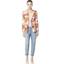 Zara Printed Pique Floral Blazerâ™¥ â™¥ Xs / S/ M/ L/ Xlavailable