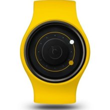 Ziiiro Unisex Orbit Banana Plastic Watch - Yellow Rubber Strap - Black Dial - Z0003WYY