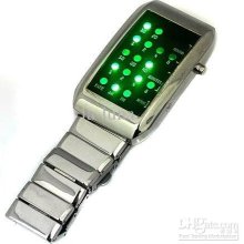 100pcs Gift 2011 Fashion New Digital Led Watch All Metal Green/red/o