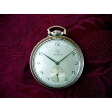 10k Rolled Gold Helbros Antimagnetic 17j Swiss Made Pocket Watch