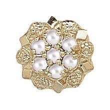 14k White or Yellow Gold Pearl Diamond Victorian Bracelet Slide GS99PL