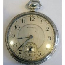 14k Whte Gold Howard Mens 17j Pocket Watch Circa 1930