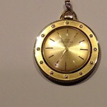 14k Yellow Gold Movado Pocket Watch With Detailed St.christopher On Rear