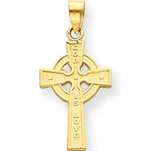 14k Yellow Gold Reversible Celtic Cross Pendant. Gold Wt- 0.82g.