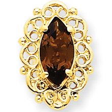 14k Yellow Gold Smokey Quartz Victorian Bracelet Slide