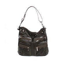 18493 Auth Hogan Shiny Woven Fabric Sling Bag Purse