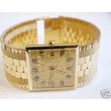 18k Gold Juvenia Macho Men's Automatic 25j Watch With Orig. Box & Papers