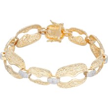 18k Gold Over Sterling Silver and Diamond Accent Keyhole Bracelet