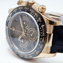 18k Rose Gold Rolex Daytona Chocolate Arabic Numeral Dial 116515