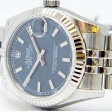 18k White Gold / Steel Midsize Datejust Blue Dial 178274