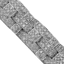 18K White Solid Gold Mens Diamond Bracelet 9.50 Ctw