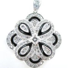 18kt White Gold 96 Diamond Pendant Flower Of Life Opens 7.2dwt Fine Jewelry Asf