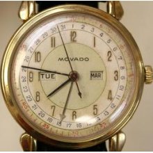 1940's Vintage 14k Solid Gold Men's Movado Wristwatch