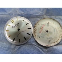 1970 Pack 2 Antique Watch Dials 29mm Carlisle Round Mens Silver German