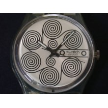 1995 Swatch Brouillon Black Spiral - Gk192