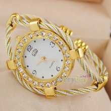 2012 Fashion & Gorgeous Womens Bracelet Wrist Watch Design Crystal Quartz