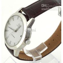 2013 Hotsale Men Automatic Watch White Face Brown Band Date Display