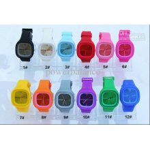 300pcs/lot Sales Jelly Square Candy Watch Bracelet Wrist Watch ,fash