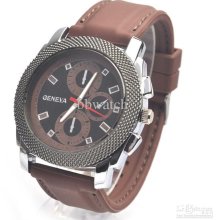 30pcs 2012 Style Geneva Watch Pu Lwather Fashion Unisex Silicone Qua