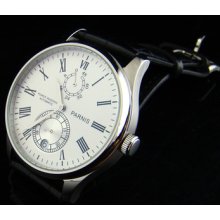 43mm Parnis Power Reserve/white Dial Automatic Luxurious Fashion Watch