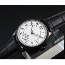 44mm Parnis Vintage Style White Dail Mechanical Hand Winding Mens Watch 6498 079