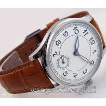 44mm Parnis White Illumination Dial Special6 Hand Winding 6498 Mens Watch 030