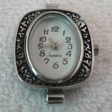 5 Silver Quartz Beading Watch Face Square W8449