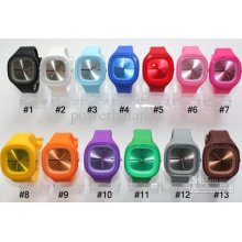 500pcs/lot Square Face Ss.com Candy Watch Jelly Watches Silicone Wri