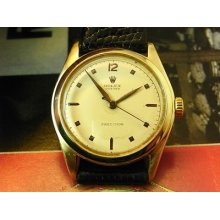 50's Rare Rolex 6082 Oyster Precision Gold Plated Manual Wind Mens Watch