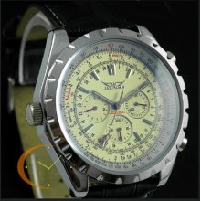 6 Hands Automatic Mechanical Mens Multifunction Watch Week Date Calendar Chrono