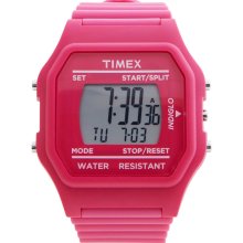 $90 TIMEX Jumbo Vintage Pink Digital Resin Mens Unisex New Watch