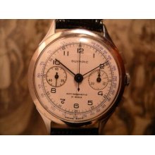 9148 Old Chronograph Olimpic Dial Enamel (porcelain). Hahn Landeron Rare 1920