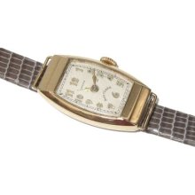 9ct Solid Gold Artdeco Rolex Unicorn Ladies Wristwatch 1932 Fabulous Early Piece