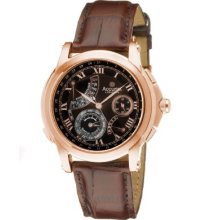 Accurist Grand Master's Repeater Men's Quartz Watch With Black Dial Analogue Display And Brown Leather Strap Gmt326