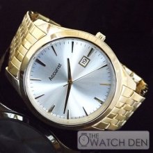 Accurist - Mens Silver Dial Pvd Gold Plated Watch - Mb971s