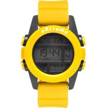 Addison Ross Unisex Quartz Watch With Lcd Dial Digital Display And Yellow Silicone Strap Wa0505