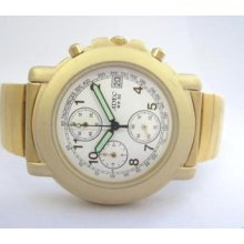 Adec Chrono Yellow Plated N.o.s. Quartz Watch