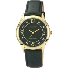 AK Anne Klein Women's AK-1066GMGN Leather Watch